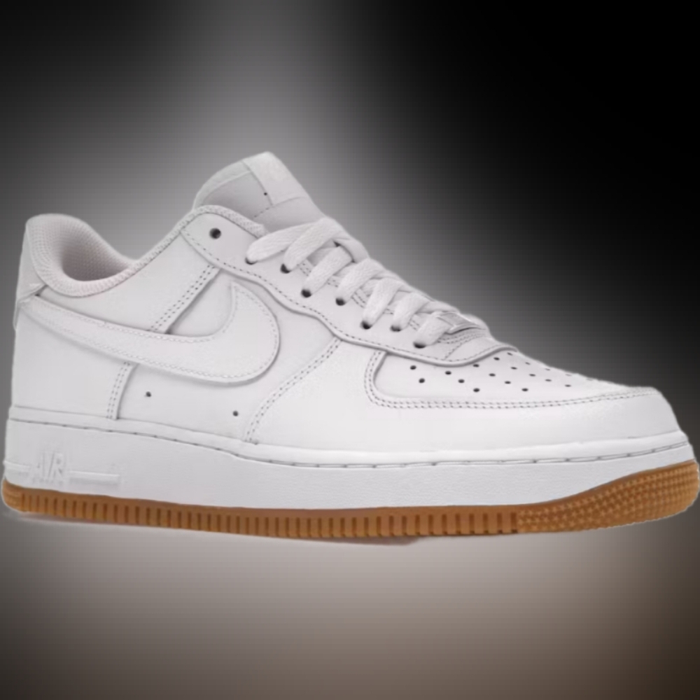 Size Men's 12. Nike AF1 '07 LE White/White/Gum. (Tried On/New) OG Box.